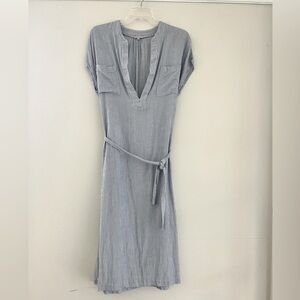 Tinsels blue and white Stripe Shift Dress with tie